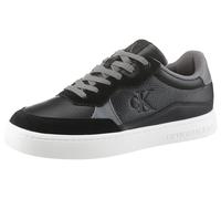 Plateausneaker CALVIN KLEIN JEANS "CLASSIC CUPSOLE MG WMM", Herren, Gr. 44, schwarz (schwarz, grau), Leder, Lederimitat, unifarben mit Farbeinsatz, Schuhe Plateausneaker, Freizeitschuh, Halbschuh, Sch