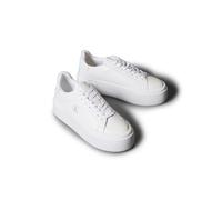 Plateausneaker CALVIN KLEIN JEANS "FLATFORM LACE UP LTH MG", Damen, Gr. 37, weiß, Leder, unifarben, Schuhe Plateausneaker, Schnürschuh, Halbschuh, Freizeitschuh mit CK-Logo (63584031-37) weiß