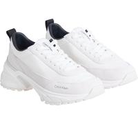 Plateausneaker CALVIN KLEIN JEANS "HIKE RUNNER MG NYLON MIX", Damen, Gr. 39, weiß, schwarz, Leder, Textil, Schuhe Plateausneaker, Freizeitschuh, Halbschuh, Schnürschuh mit Profilsohle (58342659-39) we