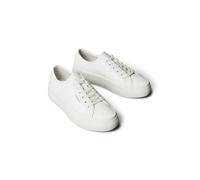 Plateausneaker CALVIN KLEIN JEANS "VULC FLATF LACE UP LTH CK", Damen, Gr. 41, weiß, Leder, Lederimitat, unifarben, Schuhe Plateausneaker, Schnürschuh, Halbschuh, Freizeitsneaker mit CK-Logo (98638165-