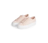 Plateausneaker CALVIN KLEIN JEANS "VULC FLATFORM LOW CV MG", Damen, Gr. 40, rosa (rose), Textil, sportlich, Schuhe, Schnürschuh, Freizeitschuh, Halbschuh mit seitlichem Logo (75859027-40) rose