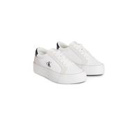 Calvin Klein Damen Vulc Flatform Mg Nylon Mix Yw0yw01896 Low Top, White (Bright White/Black), 38 EU