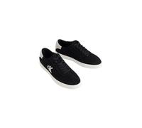 Plateausneaker CALVIN KLEIN "LOW PRO CUPS WT SUEDE MG", Damen, Gr. 42, schwarz, weiß, Veloursleder, unifarben mit Farbeinsatz, Schuhe Plateausneaker, Halbschuh, Schnürschuh, Freizeitsneaker mit seitli