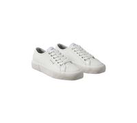 Plateausneaker CALVIN KLEIN "VULC LACE UP LOW LTH", Damen, Gr. 41, weiß, Leder, unifarben, Schuhe Plateausneaker, Schnürschuh, Halbschuh, Trendschuh mit Logoschriftzug (63736625-41) weiß