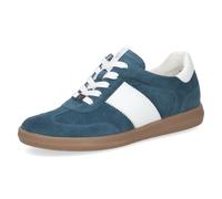 Plateausneaker CAPRICE, Damen, Gr. 41, blau, weiß, Leder, Veloursleder, Schuhe Plateausneaker, Freizeitschuh, Halbschuh, Schnürschuh mit Kontrastbesatz (56336949-41) blau, weiß