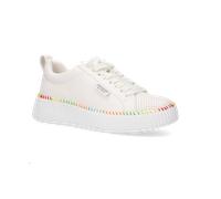 Plateausneaker DOCKERS BY GERLI, Damen, Gr. 40, weiß, Lederimitat, Schuhe Plateausneaker, Freizeitschuh, Schnürschuh, Halbschuh mit bunter Sohlenumrahmung (49625468-40) weiß