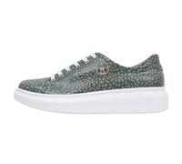 Plateausneaker DOGO "Myra Low-Top Sneaker Arizona Dream Damen Sneaker", Damen, Gr. 38, Normalschaft, blau (blau, beige), Lederimitat, Schuhe Plateausneaker, Handgefertigt (20412053-38) blau, beige