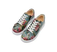 Plateausneaker DOGO "Myra Low-Top Sneaker Eye Candy & Soul Food Damen Sneaker", Damen, Gr. 38, Normalschaft, blau, Lederimitat, Schuhe Plateausneaker, Handgefertigt (12263048-38) blau