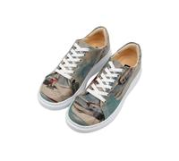 Plateausneaker DOGO "Myra Low-Top Sneaker Hey Sailor Damen Sneaker", Damen, Gr. 36, Normalschaft, bunt (natur), Lederimitat, Schuhe Plateausneaker, Handgefertigt (39007639-36) natur