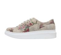 Plateausneaker DOGO "Myra Low-Top Sneaker Mexican Damen Sneaker", Damen, Gr. 39, Normalschaft, rot (beige, rot), Lederimitat, Schuhe Plateausneaker, Handgefertigt (47973134-39) beige, rot