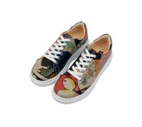 Plateausneaker DOGO "Myra Low-Top Sneaker Relationships Damen Sneaker", Damen, Gr. 41, Normalschaft, bunt (natur), Lederimitat, Schuhe Skaterschuh Plateausneaker Sneaker low, Handgefertigt (60315430-4