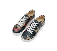 Plateausneaker DOGO "Myra Low-Top Sneaker We Rise, We Heal Damen Sneaker", Damen, Gr. 36, Normalschaft, schwarz, Lederimitat, Schuhe Skaterschuh Schnürschuh Sneaker low, Handgefertigt (33680868-36) sc