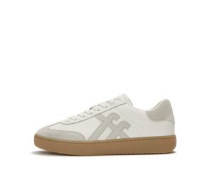 Plateausneaker FITFLOP "THE DASH T-TOE", Damen, Gr. 38, urban weiß mix, Leder, Lederimitat, Veloursleder, Schuhe Plateausneaker, Freizeitschuh, Halbschuh, Schnürer, Retro Sneaker im Material-Mix (2567