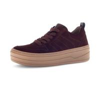 Plateausneaker GABOR, Damen, Gr. 35, lila (beere), Glattleder, Veloursleder, unifarben, Schuhe Plateausneaker, Freizeitschuh, Halbschuh, Schnürschuh mit Best Fitting-Ausstattung (64859361-35)