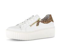 Plateausneaker GABOR, Damen, Gr. 36, weiß, Glattleder, Schuhe Plateausneaker, Freizeitschuh, Halbschuh, Schnürer mit zwei Reißverschlüssen (70070143-36) weiß