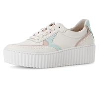 Plateausneaker GABOR, Damen, Gr. 38, beige (creme, pastellfarben), Nappaleder, Schuhe Plateausneaker, Freizeitschuh, Halbschuh, Schnürschuh mit Best Fitting-Ausstattung (67170558-38) creme, pastellfar