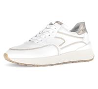 Plateausneaker GABOR, Damen, Gr. 38, gold (weiß, goldfarben), Glattleder, sportlich, Schuhe, Freizeitschuh, Halbschuh, Schnürschuh mit Best Fitting Funktion (62677844-38) weiß, goldfarben
