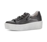 Plateausneaker GABOR, Damen, Gr. 38, grau (anthrazit), Kalbsleder, metallic, Schuhe Plateausneaker, Freizeitschuh, Halbschuh, Schnürschuh mit Best Fitting-Ausstattung (26492316-38) anthrazit