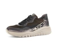 Plateausneaker GABOR, Damen, Gr. 38, rosa (bronzefarben kombiniert), Glattleder, Veloursleder, animal-print, metallic, Schuhe Plateausneaker, Schnürschuh, Halbschuh mit modischen Kontrastbesätzen (175