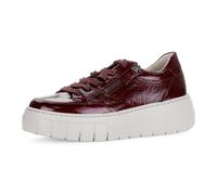 Plateausneaker GABOR, Damen, Gr. 38, rot (bordeaux), Lackleder, glänzend, Schuhe Plateausneaker, Freizeitschuh, Halbschuh, Schnürschuh mit gepolstertem Schaftrand (99070337-38) bordeaux