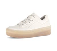 Plateausneaker GABOR, Damen, Gr. 39, weiß (sanftes weiß), Nappaleder, unifarben, Schuhe Plateausneaker, Freizeitschuh, Halbschuh, Schnürer mit Best Fitting-Ausstattung (34359927-39)