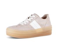 Plateausneaker GABOR, Damen, Gr. 40, beige, Nappaleder, Veloursleder, Schuhe Plateausneaker, Freizeitschuh, Halbschuh, Schnürschuh mit transparenter Laufsohle (40003963-40) beige