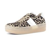 Plateausneaker GABOR, Damen, Gr. 41, beige (hellbraun), Nappaleder, Veloursleder, Schuhe Plateausneaker, Freizeitschuh, Halbschuh, Schnürschuh mit transparenter Laufsohle (87079563-41) hellbraun