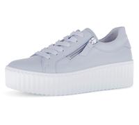 Plateausneaker GABOR, Damen, Gr. 42, blau (hellblau), Glattleder, unifarben, Schuhe Plateausneaker, Freizeitschuh, Halbschuh, Schnürschuh mit Gabor Best Fitting (72963359-42) hellblau