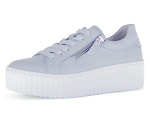 Plateausneaker GABOR, Damen, Gr. 42, blau (hellblau), Glattleder, unifarben, Schuhe Plateausneaker, Freizeitschuh, Halbschuh, Schnürschuh mit Gabor Best Fitting (72963359-42) hellblau