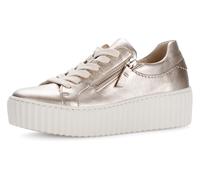 Plateausneaker GABOR, Damen, Gr. 42, gold (goldfarben), Ziegenleder, metallic, Schuhe Plateausneaker, Freizeitschuh, Halbschuh, Schnürschuh mit Best Fitting-Ausstattung (24306869-42)