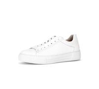 Plateausneaker GABOR, Damen, Gr. 42, weiß, Kalbsleder, Schuhe Plateausneaker, Freizeitschuh, Halbschuh, Schnürer mit Ziernähten (67695516-42) weiß