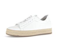 Plateausneaker GABOR, Damen, Gr. 43, weiß, Glattleder, Schuhe Plateausneaker, Freizeitschuh, Halbschuh, Schnürschuh mit Ziernähten (95946001-43) weiß