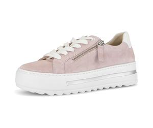 Plateausneaker GABOR "FLORENZ", Damen, Gr. 36, rosa (braun), Kalbsleder, Veloursleder, Schuhe Plateausneaker, Freizeitschuh, Halbschuh, Schnürschuh mit Außenreißverschluss, G-Weite (38984421-36) braun