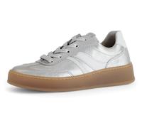 Plateausneaker GABOR "FLORENZ", Damen, Gr. 37, bunt (silberfarben, weiß), Glattleder, metallic, Schuhe Plateausneaker, Freizeitschuh, Halbschuh, Schnürer in bequemer Schuhweite G (=weit) (98967650-37)