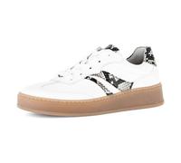 Gabor Plateausneaker FLORENZ Damen Gr. 37 Kalbsleder Reptilienprägung Retrolook Weiß/Natur Weite G