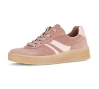 Plateausneaker GABOR "FLORENZ", Damen, Gr. 41, altrosa, rosé, Nappaleder, Veloursleder, kontrastfarbene Details, Schuhe Plateausneaker, Freizeitschuh, Halbschuh, Schnürer, im Retrolook, Weite G (=weit