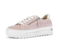 Plateausneaker GABOR "FLORENZ", Damen, Gr. 42, braun, Kalbsleder, Veloursleder, Schuhe Plateausneaker, Freizeitschuh, Halbschuh, Schnürschuh mit Außenreißverschluss, G-Weite (38984421-42) braun