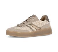 Plateausneaker GABOR "FLORENZ", Damen, Gr. 43, hellbeige, fango, Veloursleder, Glattleder, Textil, sportlich, Schuhe, Freizeitschuh, Halbschuh, Schnürer in Bequemweite G (= weit) (57626843-43) hellbei