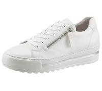 Gabor Plateausneaker Florenz 86.498.50 Kalbsleder Weiß/Silber Weite G Größe 44 Damen