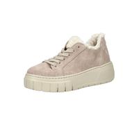 Plateausneaker GABOR "Gabor Sneaker Veloursleder", Damen, Gr. 38,5, beige (dunkelbeige), Veloursleder, Schuhe Plateausneaker (10079723-38,5) dunkelbeige