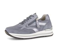 Plateausneaker GABOR "TURIN", Damen, Gr. 38, blau, Ziegenveloursleder, Schuhe Plateausneaker, Freizeitschuh, Halbschuh, Schnürschuh, Außenreißverschluss, G-Weite (91186415-38) blau