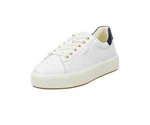 Plateausneaker GANT "Avino", Damen, Gr. 41, weiß, marine, Leder, kontrastfarbene Details, Schuhe Plateausneaker, Freizeitsneaker, Halbschuh, Schnürschuh mit Fersenkonstrast (94541514-41) weiß, marine