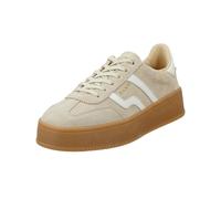 Plateausneaker GANT "Cuzmani", Damen, Gr. 41, leuchtendes beige, sanftes weiß, Leder, Veloursleder, colorblocking, Schuhe Plateausneaker, Retro Sneaker, Schnürschuh, Freizeitsneaker mit Lederfutter (8
