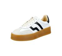 Plateausneaker GANT "Gant Sneaker Leder", Damen, Gr. 39, braun (weiß, schwarz), Leder, Schuhe Plateausneaker (10323465-39) weiß, schwarz