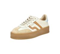 Plateausneaker GANT "Gant Sneaker Leder", Damen, Gr. 39, weiß, blau, Leder, Schuhe Plateausneaker (74885210-39) weiß, blau