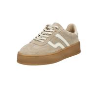Plateausneaker GANT "Cuzmani", Damen, Gr. 39, leuchtendes beige, sanftes weiß, Leder, Veloursleder, colorblocking, Schuhe Plateausneaker, Retro Sneaker, Schnürschuh, Freizeitsneaker mit Lederfutter (8