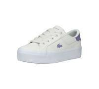 Plateausneaker LACOSTE "lacoste Sneaker Leder", Damen, Gr. 39, weiß (weiß, lila), Leder, Schuhe Plateausneaker (69319145-39) weiß, lila