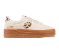 Plateausneaker LOTTO, Damen, Gr. 39, weiß (sanftes weiß, leo), Synthetik, mehrfarbig, Schuhe Plateausneaker, - mit raffinierter Plateausohle im Lagenlook (31350813-39) sanftes weiß, leo