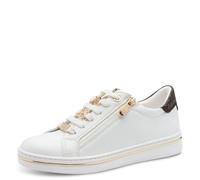 Plateausneaker MARCO TOZZI, Damen, Gr. 37, weiß, Lederimitat, Schuhe Plateausneaker, Freizeitschuh, Halbschuh, Schnürschuh mit Logoschriftzug (62997002-37) weiß