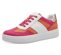 MARCO TOZZI Damen Sneaker flach mit dicker Sohle Vegan, Mehrfarbig (White/pink), 40 EU